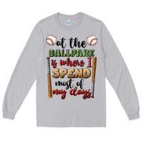 Moon Dust at the ballpark is where i spend most my days Long Sleeve Tee - BundleAndBundleShop