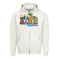 Oatmeal Heather love puerto rico Zipper Hoodie - AdoDesignShop