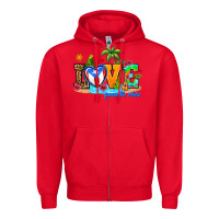 Red love puerto rico Zipper Hoodie - AdoDesignShop