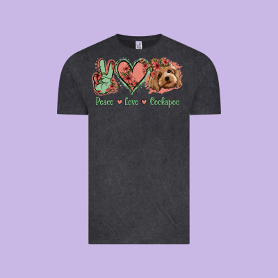 Peace Love Cockapoo Vintage Tee Designed By Jasminsmagicworld