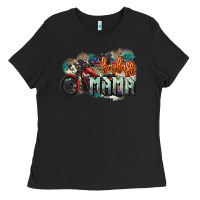 Black Badass mama motorcycle mother's day Ladies Tee - HowdyJamesFarm