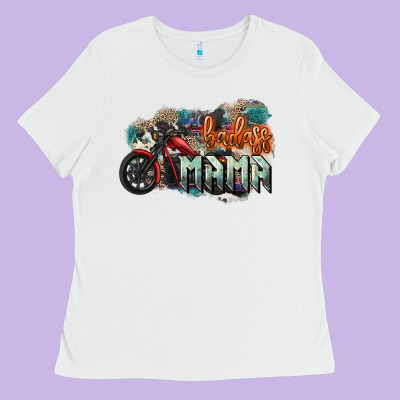 Badass Mama Motorcycle Mother's Day Ladies Tee Designed By Howdyjamesfarm