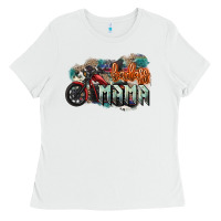 White Badass mama motorcycle mother's day Ladies Tee - HowdyJamesFarm