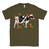 Army Green christmas holstein cow Classic Tee - CowGirlArtShop