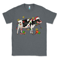 Charcoal Heather christmas holstein cow Classic Tee - CowGirlArtShop