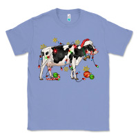 Colony Blue christmas holstein cow Classic Tee - CowGirlArtShop