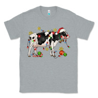 Heather Grey christmas holstein cow Classic Tee - CowGirlArtShop
