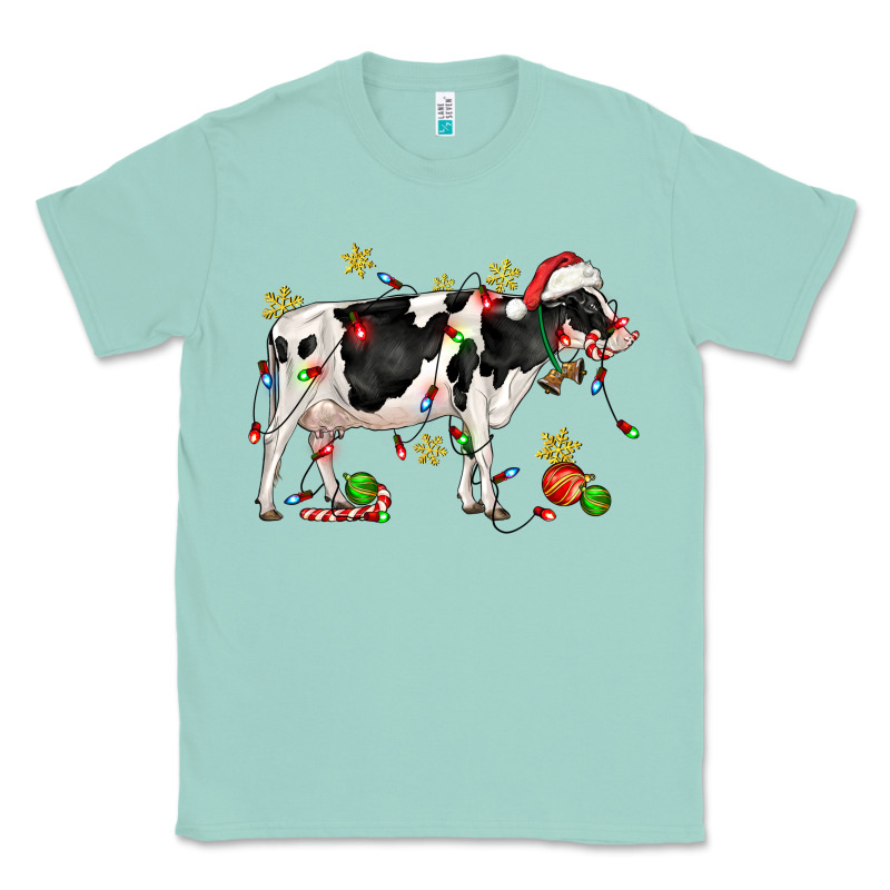 Christmas Holstein Cow Classic Tee by CowGirlArtShop | Teevron
