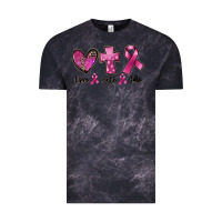 Cloud Black Love Faith cure Breast Cancer Vintage Tee - FaDigitalArtStudio