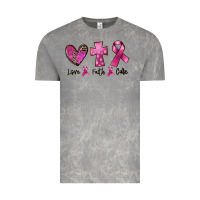 Cloud Rock Love Faith cure Breast Cancer Vintage Tee - FaDigitalArtStudio