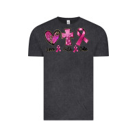 Vintage Black Love Faith cure Breast Cancer Vintage Tee - FaDigitalArtStudio