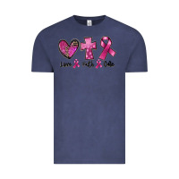 Vintage Denim Love Faith cure Breast Cancer Vintage Tee - FaDigitalArtStudio