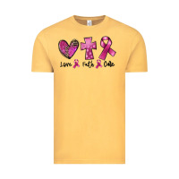 Vintage Mustard Love Faith cure Breast Cancer Vintage Tee - FaDigitalArtStudio