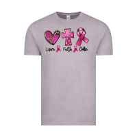 Love Faith Cure Breast Cancer Vintage Tee | Teevron