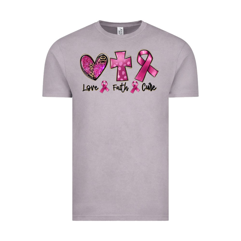 Love Faith Cure Breast Cancer Vintage Tee by FaDigitalArtStudio | Teevron