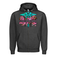 Charcoal Heather floral nurse preview Zipper Hoodie - AdoDesignShop