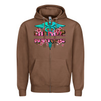 Chestnut floral nurse preview Zipper Hoodie - AdoDesignShop