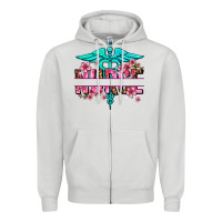 Dove Grey floral nurse preview Zipper Hoodie - AdoDesignShop