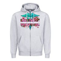 Heather Grey floral nurse preview Zipper Hoodie - AdoDesignShop