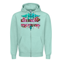 Seafoam floral nurse preview Zipper Hoodie - AdoDesignShop