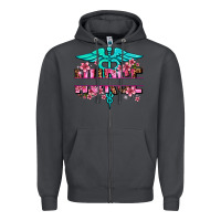 Smoke floral nurse preview Zipper Hoodie - AdoDesignShop