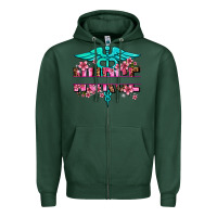 Sports Green floral nurse preview Zipper Hoodie - AdoDesignShop