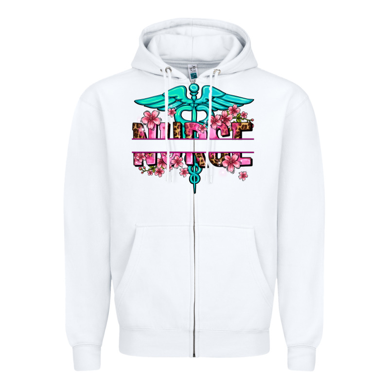 Floral Nurse Preview Zipper Hoodie by AdoDesignShop | Teevron
