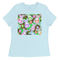 Baby Blue Easter bunny and egg Ladies Tee - CowGirlArtShop