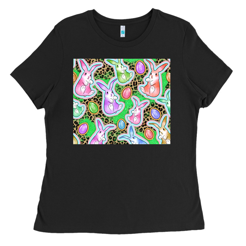 Easter Bunny And Egg Ladies Tee by CowGirlArtShop | Teevron