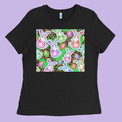 Easter Bunny And Egg Ladies Tee Designed By Cowgirlartshop