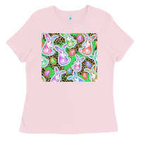 Bubblegum Pink Easter bunny and egg Ladies Tee - CowGirlArtShop