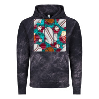 Cloud Black baseball  uniform with turquoise gemstone seamless pattern Vintage Hoodie - BundleAndBundleShop