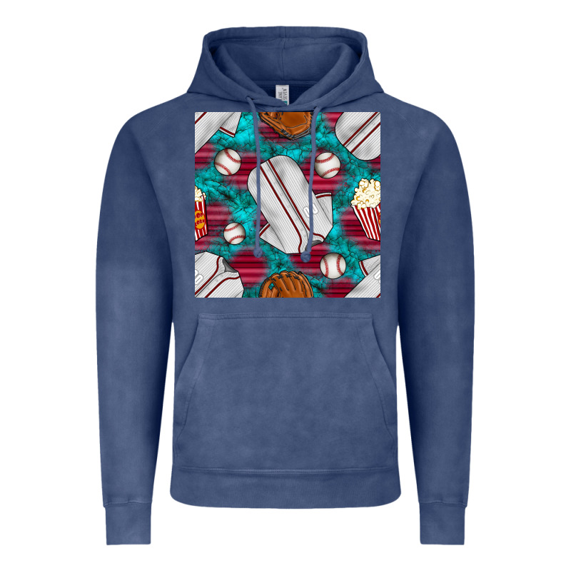 Baseball  Uniform With Turquoise Gemstone Seamless Pattern Vintage Hoodie by BundleAndBundleShop | Teevron