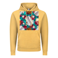 Vintage Mustard baseball  uniform with turquoise gemstone seamless pattern Vintage Hoodie - BundleAndBundleShop