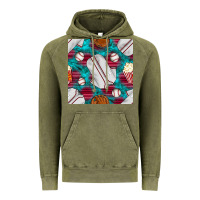 Vintage Olive baseball  uniform with turquoise gemstone seamless pattern Vintage Hoodie - BundleAndBundleShop