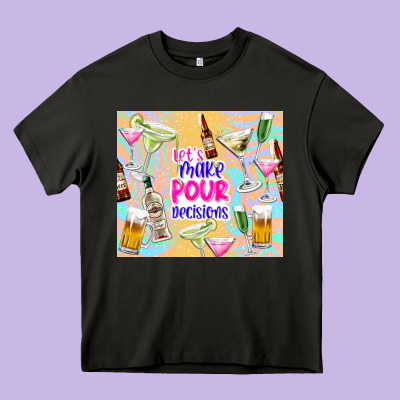 Let's Make Pour Decisions Heavy Core Tee Designed By Tumblerdesignbyshophia