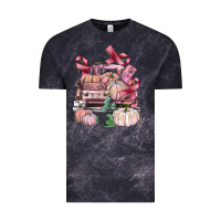 Cloud Black Breast Cancer truck with pumpkins Vintage Tee - FaDigitalArtStudio