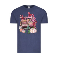 Vintage Denim Breast Cancer truck with pumpkins Vintage Tee - FaDigitalArtStudio