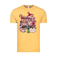 Vintage Mustard Breast Cancer truck with pumpkins Vintage Tee - FaDigitalArtStudio