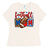 Bone Football mom red and blue team color mother's day Ladies Tee - HowdyJamesFarm