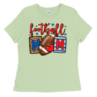 Matcha Football mom red and blue team color mother's day Ladies Tee - HowdyJamesFarm