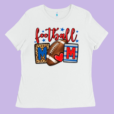 Football Mom Red And Blue Team Color Mother's Day Ladies Tee Designed By Howdyjamesfarm