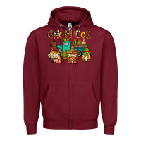 Burgundy gnomigos Zipper Hoodie - AdoDesignShop