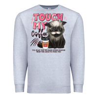 Heather Grey touch my coffee and ill slap you so hard grumpy ca Premium Sweatshirt - JahusDesignShop