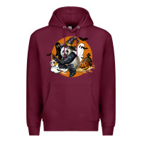 Burgundy panda hallowen Premium Hoodie - LillyAllenDesigns