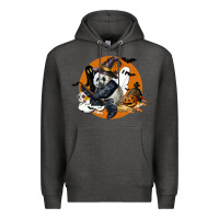 Charcoal Heather panda hallowen Premium Hoodie - LillyAllenDesigns