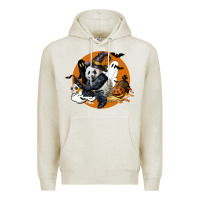 Oatmeal Heather panda hallowen Premium Hoodie - LillyAllenDesigns