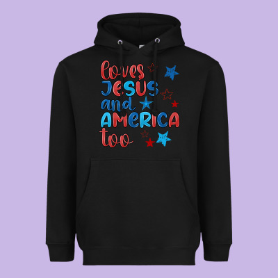 Love Jesus And America Too Heavyweight Hoodie Designed By Jahusdesignshop
