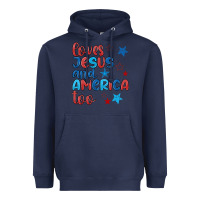 Navy love jesus and america too Heavyweight Hoodie - JahusDesignShop