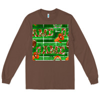 Chestnut american football megaphone and game seamless pattern Long Sleeve Tee - BundleAndBundleShop